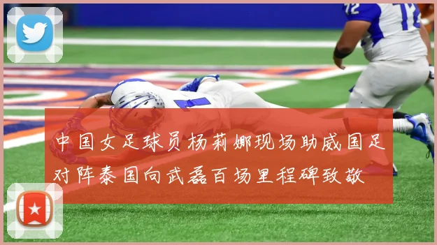 中国女足球员杨莉娜现场助威国足对阵泰国向武磊百场里程碑致敬